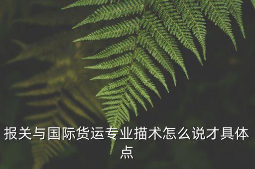 報關與國際貨運專業描術怎么說才具體點