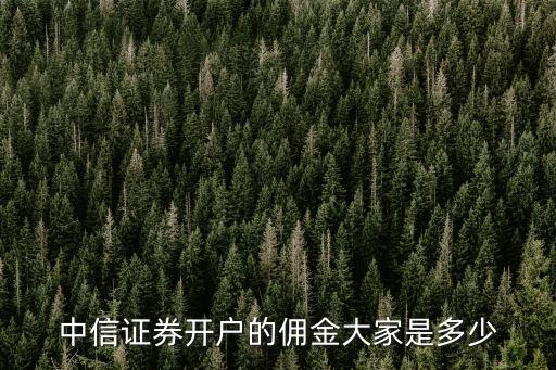 中信證券開戶的傭金大家是多少
