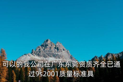 可以的我公司在廣東東莞資質齊全已通過9s2001質量標準具