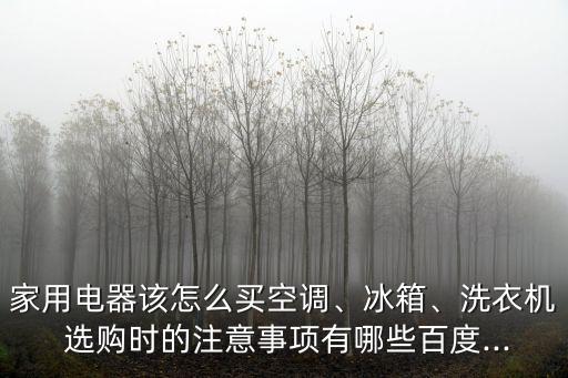 家用電器該怎么買空調、冰箱、洗衣機 選購時的注意事項有哪些百度...