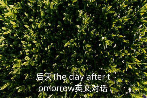 后天The day after tomorrow英文對話