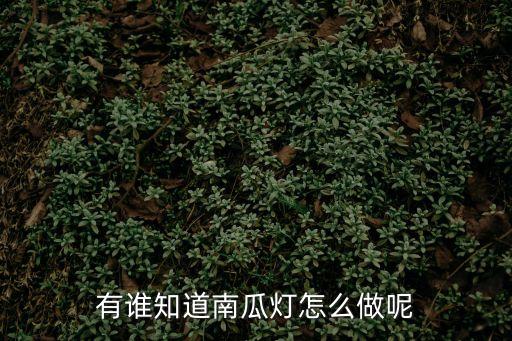 有誰知道南瓜燈怎么做呢