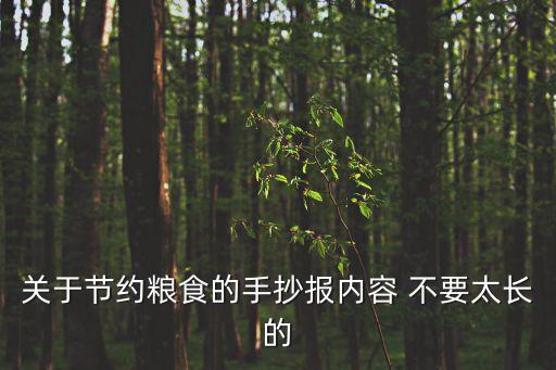 關于節約糧食的手抄報內容 不要太長的
