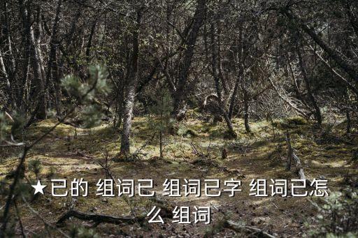★已的 組詞已 組詞已字 組詞已怎么 組詞