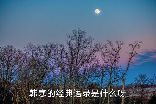 韓寒經典語錄，韓寒的經典語錄是什么呀