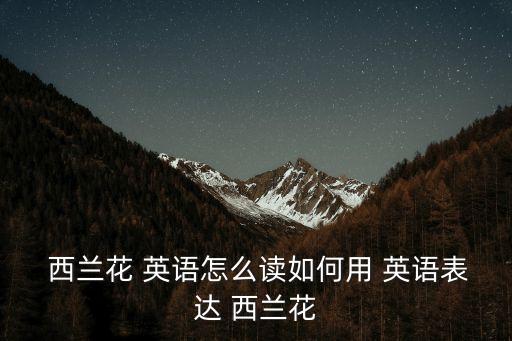 西蘭花 英語怎么讀如何用 英語表達 西蘭花