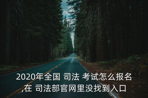 2020年全國 司法 考試怎么報名,在 司法部官網里沒找到入口