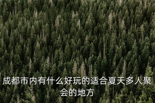 成都聚會，成都市內有什么好玩的適合夏天多人聚會的地方