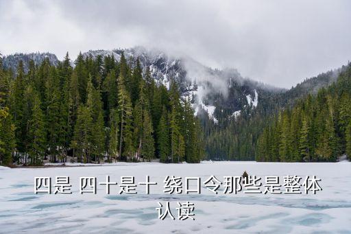  四是 四十是十 繞口令那些是整體認讀