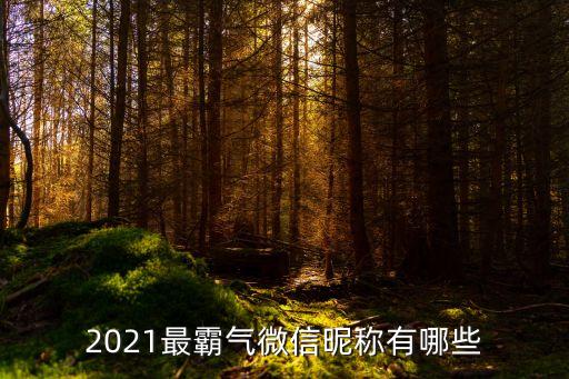 2021最霸氣微信昵稱有哪些