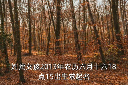 姓龔女孩2013年農(nóng)歷六月十六18點(diǎn)15出生求起名