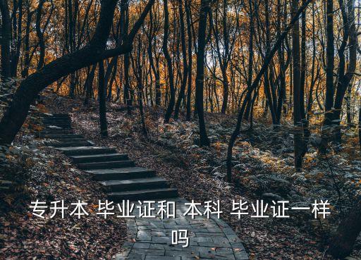 專升本 畢業(yè)證和 本科 畢業(yè)證一樣嗎