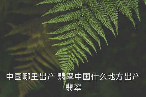 中國翡翠,翡翠在中國最大產地之一云南翡翠原石產于緬甸