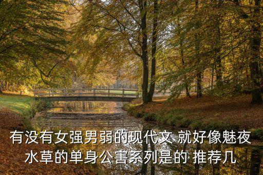 有沒有女強男弱的現代文 就好像魅夜水草的單身公害系列是的 推薦幾