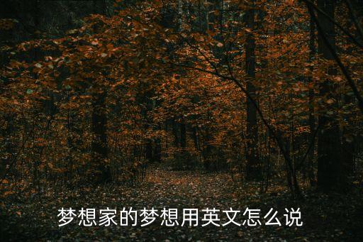 夢(mèng)想家的夢(mèng)想用英文怎么說