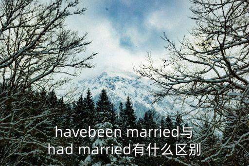 havebeen married與had married有什么區(qū)別