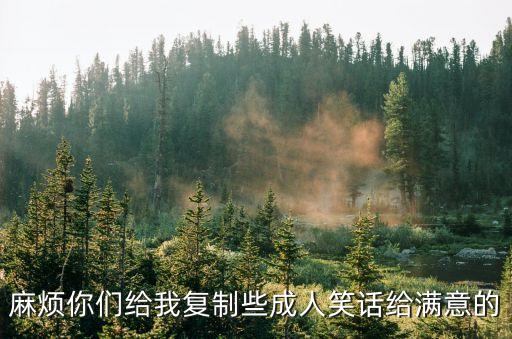 麻煩你們給我復制些成人笑話給滿意的