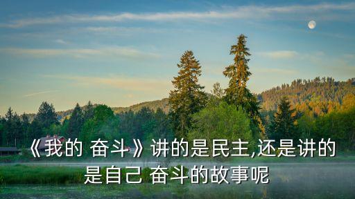 《我的 奮斗》講的是民主,還是講的是自己 奮斗的故事呢
