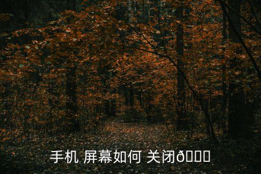 手機 屏幕如何 關閉?