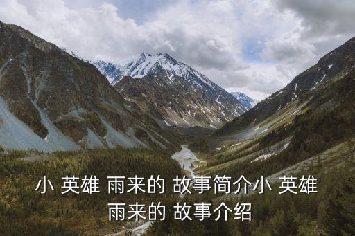 小 英雄 雨來的 故事簡介小 英雄 雨來的 故事介紹