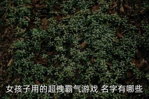女孩子用的超拽霸氣游戲 名字有哪些