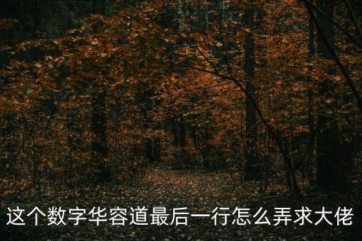 這個(gè)數(shù)字華容道最后一行怎么弄求大佬