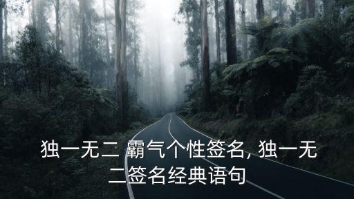  獨一無二 霸氣個性簽名, 獨一無二簽名經典語句