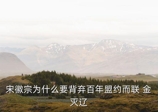 宋徽宗為什么要背棄百年盟約而聯 金滅遼