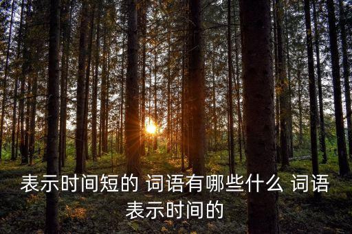 表示時間極短的詞語,時間短有哪些表示?
