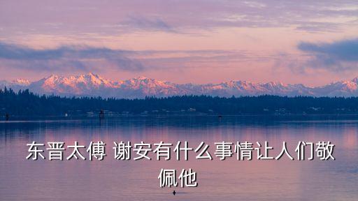  東晉太傅 謝安有什么事情讓人們敬佩他