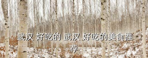  武漢 好吃的 武漢 好吃的美食推薦