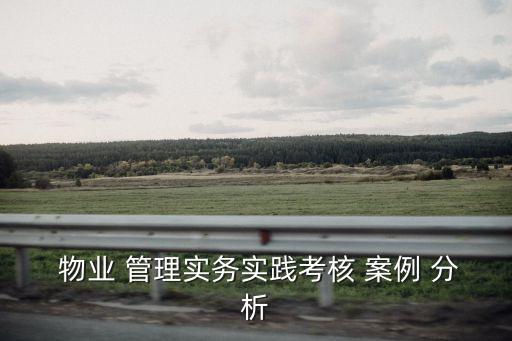  物業 管理實務實踐考核 案例 分析