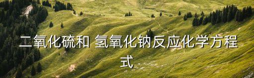 二氧化硫與氫氧化鈉反應
