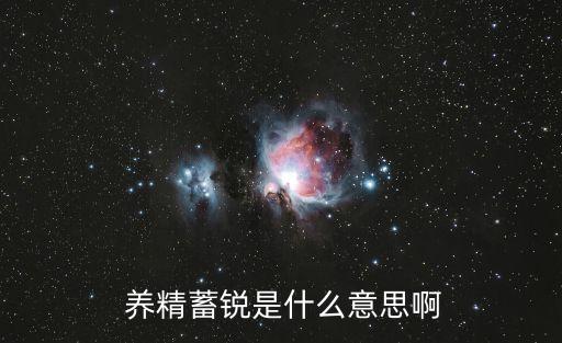  養精蓄銳是什么意思啊