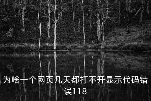 為啥一個網頁幾天都打不開顯示代碼錯誤118