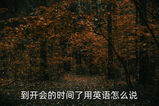 到開會的時間了用英語怎么說