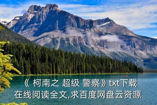 《 柯南之 超級 警察》txt下載在線閱讀全文,求百度網盤云資源