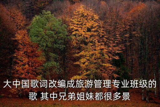 大中國歌詞改編成旅游管理專業班級的歌 其中兄弟姐妹都很多景