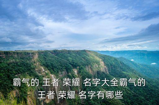 王者榮耀名字大全,第二集:冷面槍王、妲己、劉邦