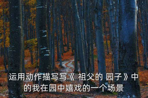 運用動作描寫寫《 祖父的 園子》中的我在園中嬉戲的一個場景