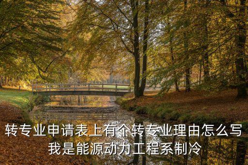 轉專業申請表上有個轉專業理由怎么寫 我是能源動力工程系制冷