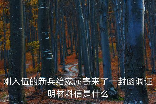 函調證明信，剛入伍的新兵給家屬寄來了一封函調證明材料信是什么