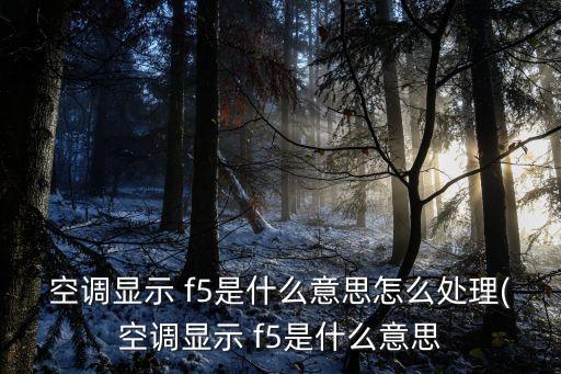 f5,故障代碼:空調顯示f5是什么意思?
