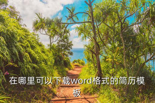 在哪里可以下載word格式的簡歷模板