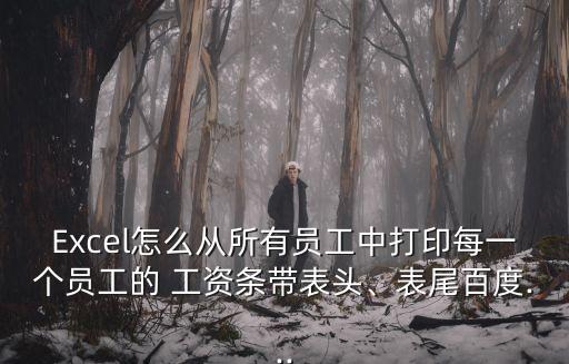 Excel怎么從所有員工中打印每一個(gè)員工的 工資條帶表頭、表尾百度...