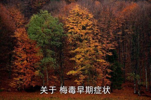 關于 梅毒早期癥狀