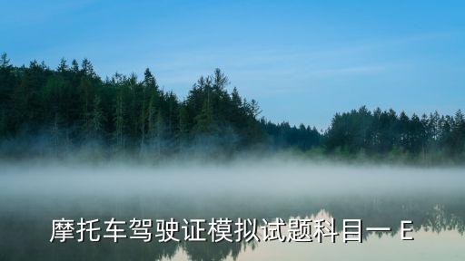 摩托車駕駛證模擬試題科目一 E