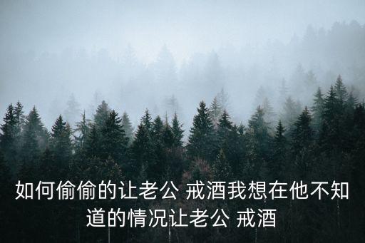 如何偷偷的讓老公 戒酒我想在他不知道的情況讓老公 戒酒