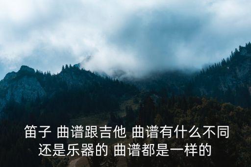  笛子 曲譜跟吉他 曲譜有什么不同還是樂器的 曲譜都是一樣的