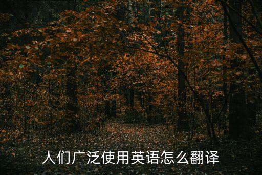 人們廣泛使用英語怎么翻譯